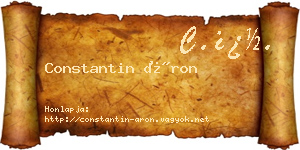 Constantin Áron névjegykártya